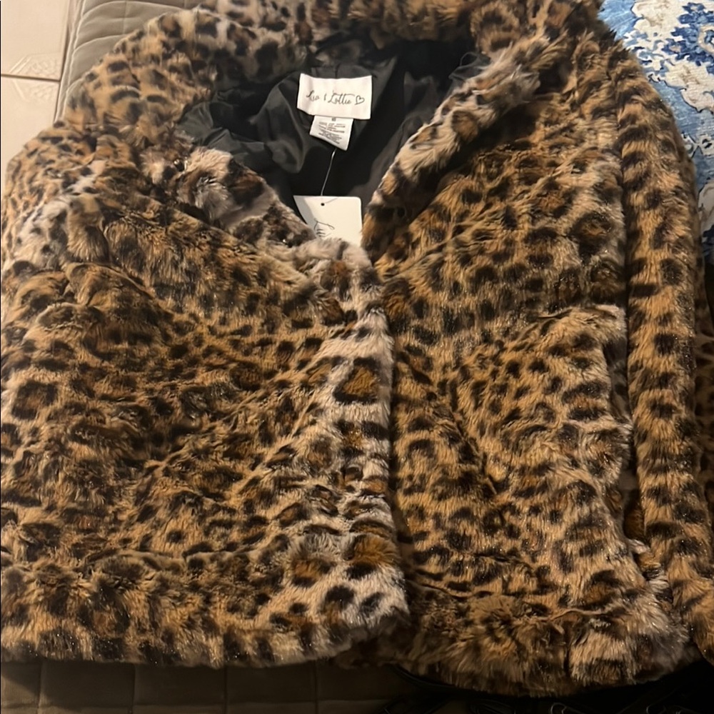 Leith Animal Print Faux Fur Coat